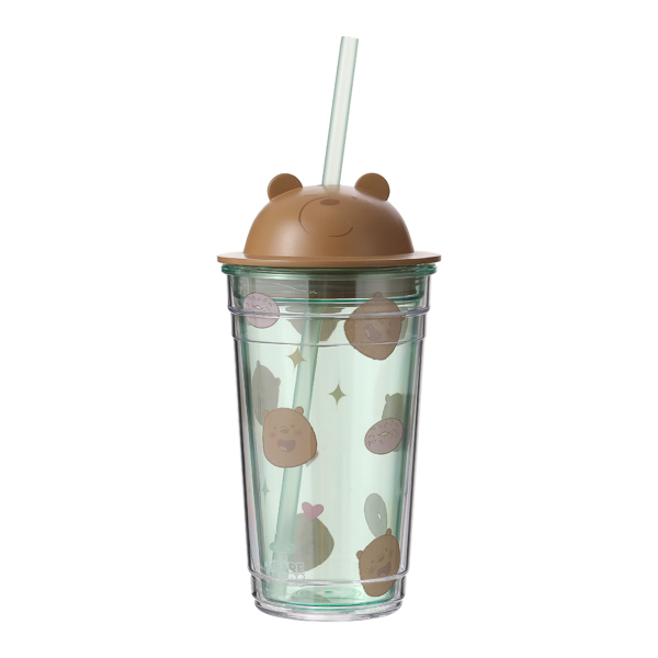 Maye qabı Miniso We Bare Bears Collection Straw 440ml (Grizzly)