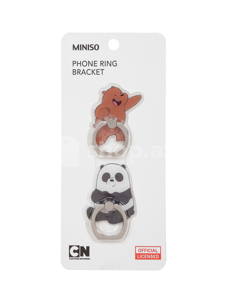 Telefon ücün keys Miniso We Bare Bears Ring Bracket 2 Pack