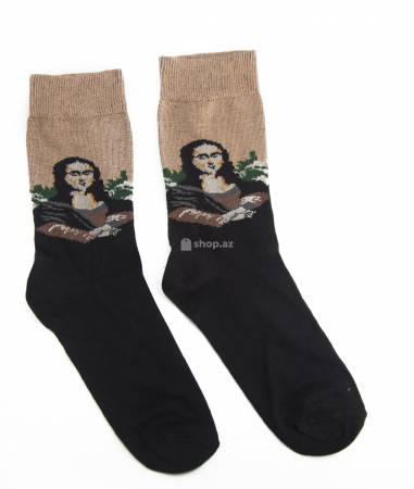 Kişi corabı Funny Socks Leonardo da Vinci Mona lisa