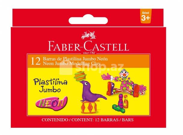  Plastilin Faber Castell Neon Jumbo PLPJN