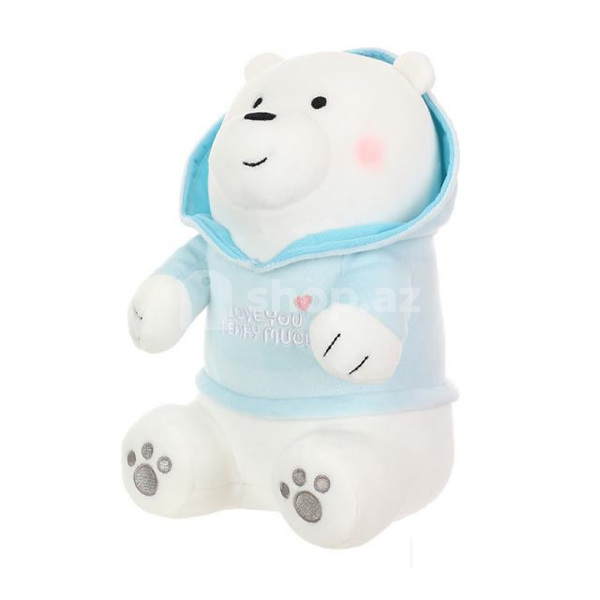 Yumşaq oyuncaq Miniso We Bare Bears Plush With Hoodie(Ice-Bear)