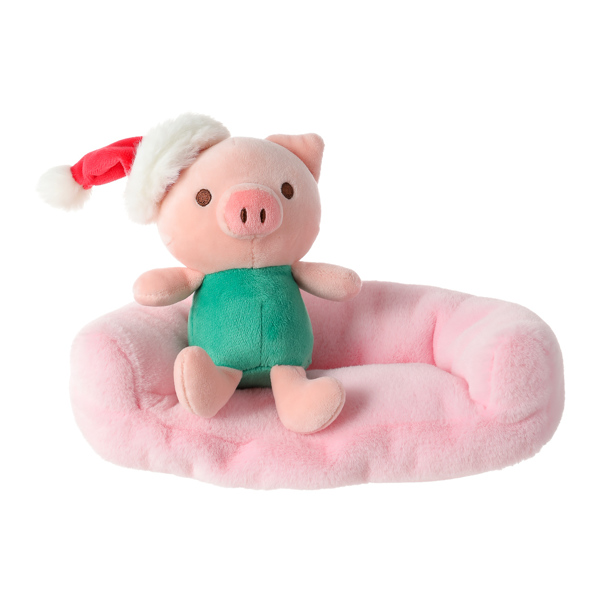 Yumşaq oyuncaq Miniso Christmas Hat Pig Couple Couch