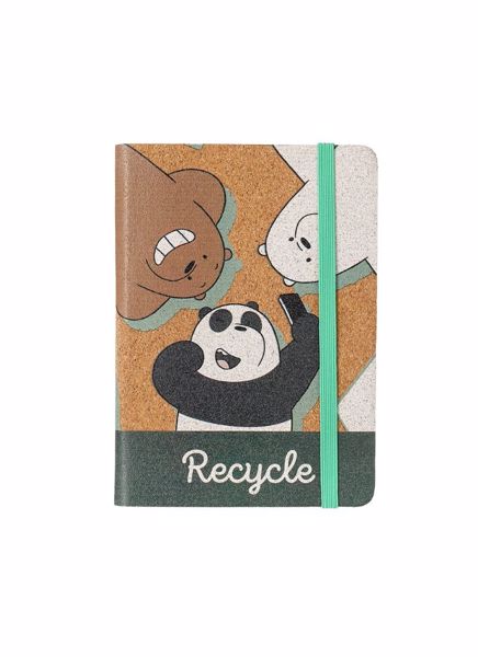 Bloknot Miniso We Bare Bears Collection 5.0 A6 Corkwood Hardcover (96 Sheets)