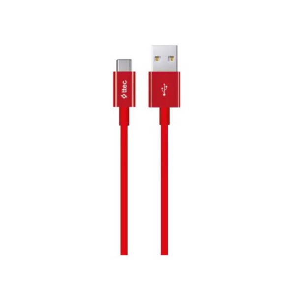 USB Type-C kabeli Ttec Charge / Data Cable , 2.0 , Red