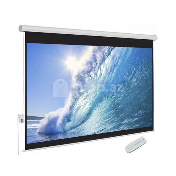 Electrical Screen (96"x70")240x180cm, (Tubular Motor) White Matt 3D Support With Switch / Remote Con