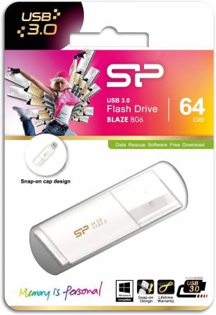 Fleş kart Silicon Power UFD 3.0,Blaze B06,64GB,White