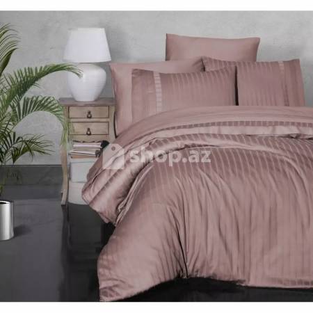 Yataq dəsti İkinəfərlik First Choice satin new trend koyu pudra