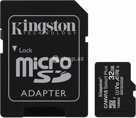 Yaddaş kartı Micro SD Kingston 32G Select Pls 100R C10
