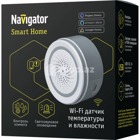  Smart temperatur və rütubət sensoru Navigator Lighting IP20 WIFI 14552