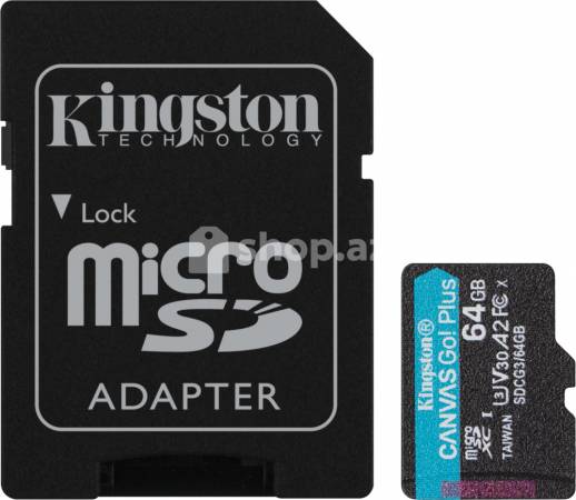 Yaddaş kartı Micro SD Kingston 64G Go Plus 170R V30