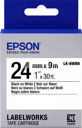  Printerlər üçün lent Epson LK6WBN Std Blk/Wht 24/9