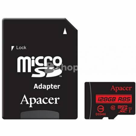 Yaddaş kartı Micro SDHC Apacer 128 GB UHS-I U1 Class 10 (R85 MB/s) + SD adapter