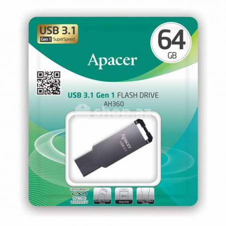 Fleş kart Apacer 64GB 3.1 Gen1 AH360 Black Nickel