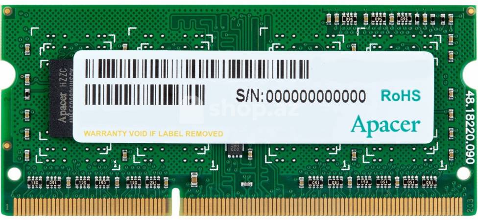 Əməliyyat yaddaşı Apacer SODIMM 4 GB PC-3 DDR3L 1333 MHz for NB